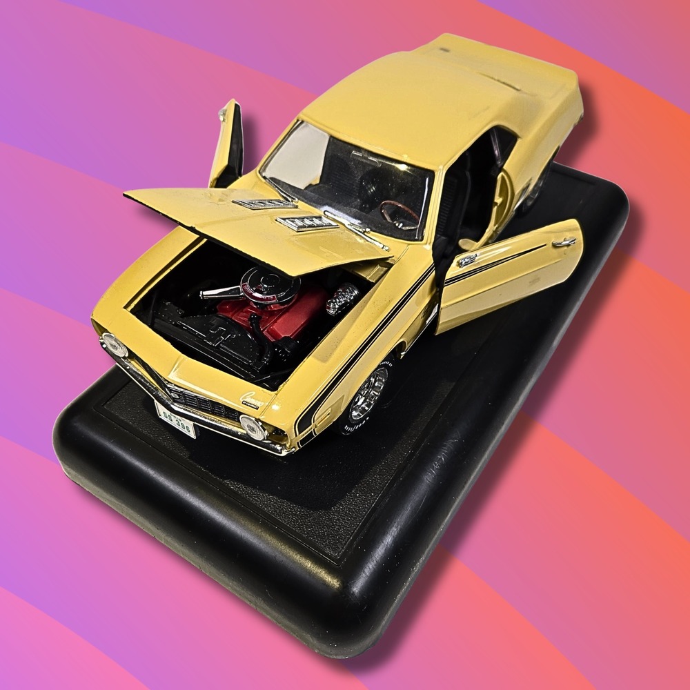 Ertl American Muscle 1969 Chevrolet Camaro SS Yellow 1:18 Diecast Car | No Box